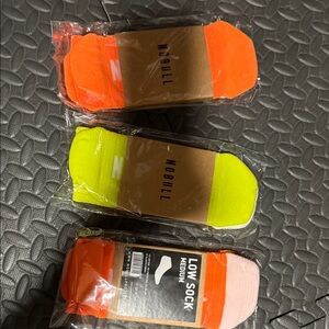 NOBULL Men's Athletic Socks - Bright Orange, Pink, and Yellow
